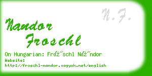 nandor froschl business card